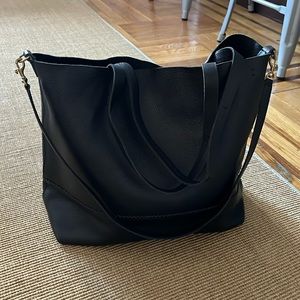 J.Crew Black Leather Tote